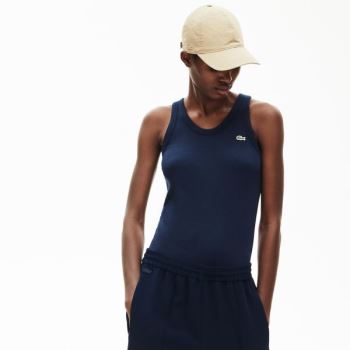 Lacoste Sleeveless Scoopneck Top Dámské - Tričko Tmavě Blankyt Blankyt | CZ-H5EGVx